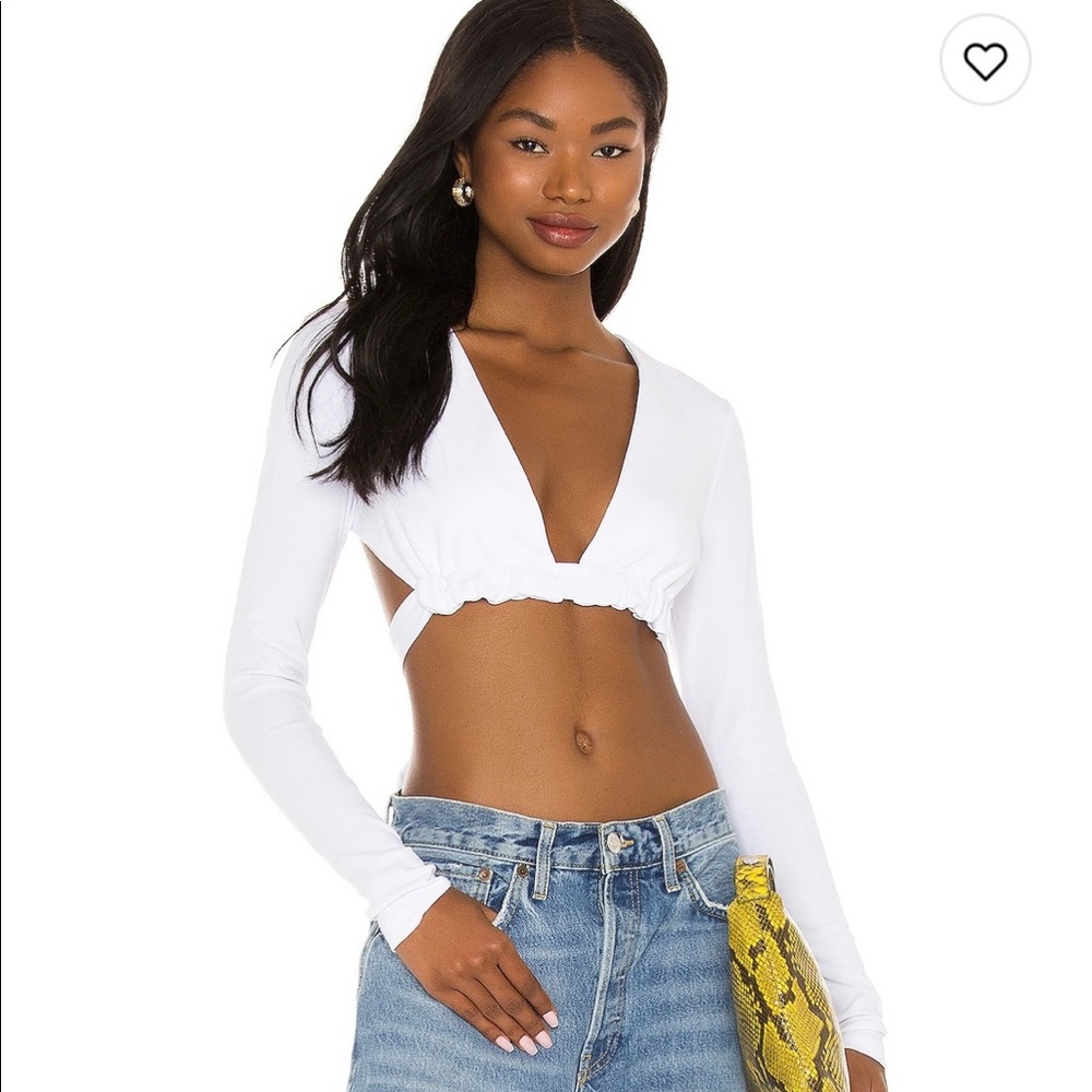 White Long Sleeve Crop Top